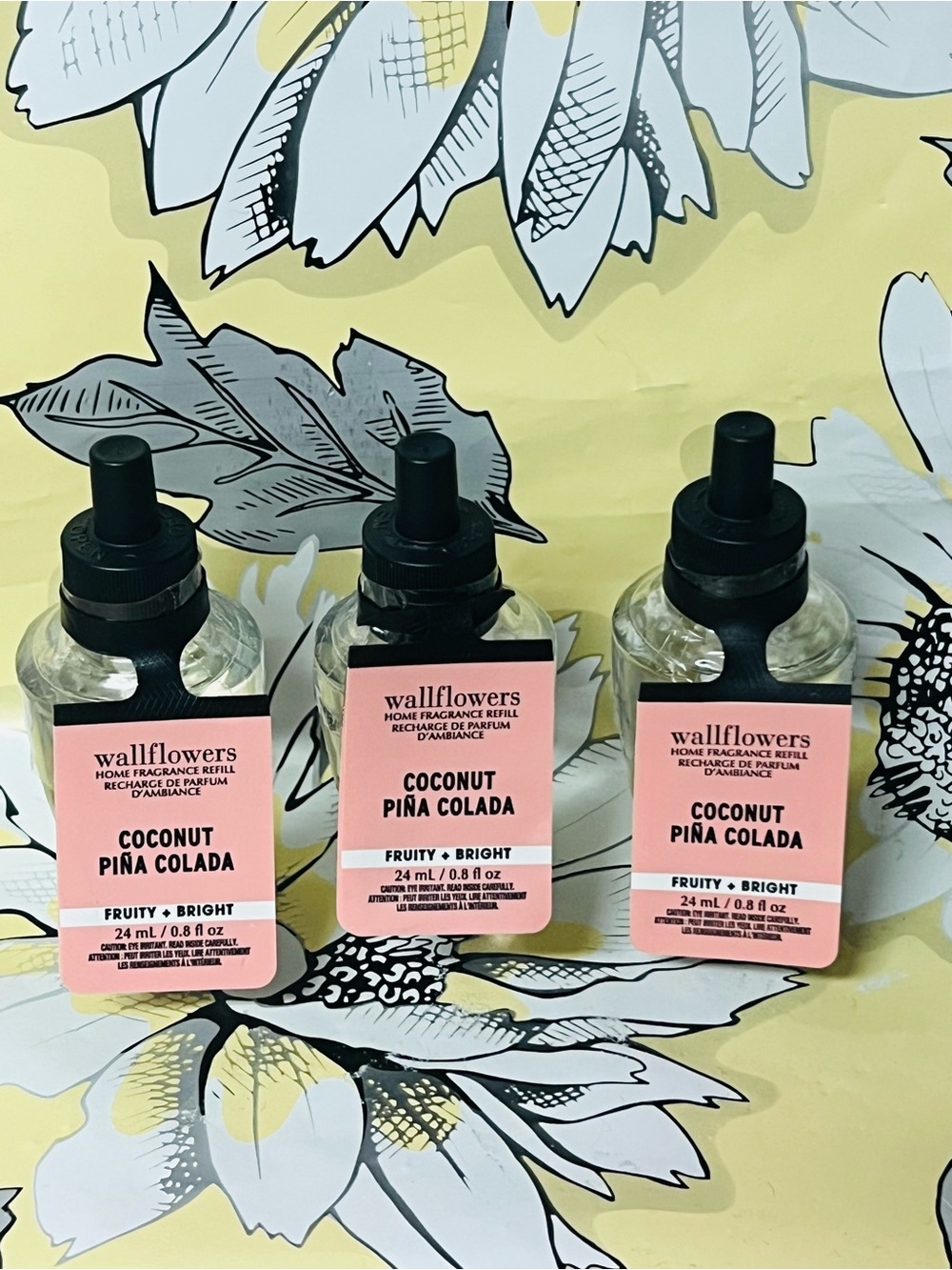 3 - Bath & Body Works COCONUT PINA COLADA Wallflowers Home Fragrance Oil Refills